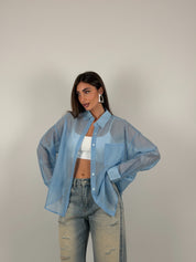 Camicia semivelata oversize