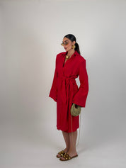 Vestito midi portafoglio semplice