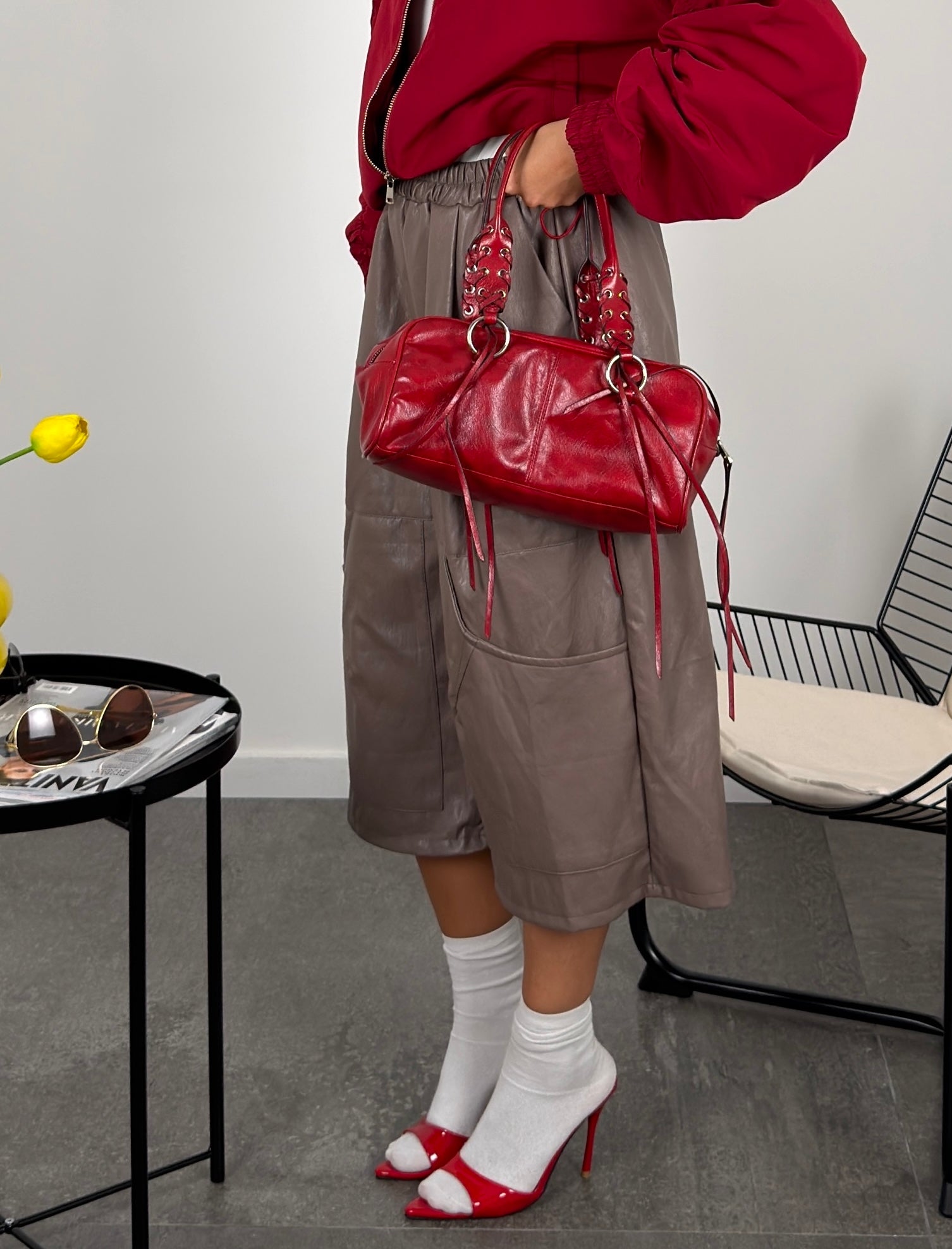 Jorts ecopelle oversize