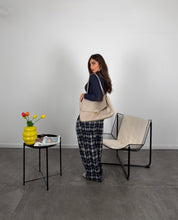 Pantalone quadri con risvolto