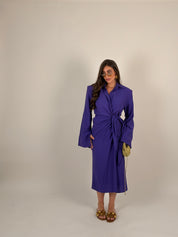 Vestito midi portafoglio semplice