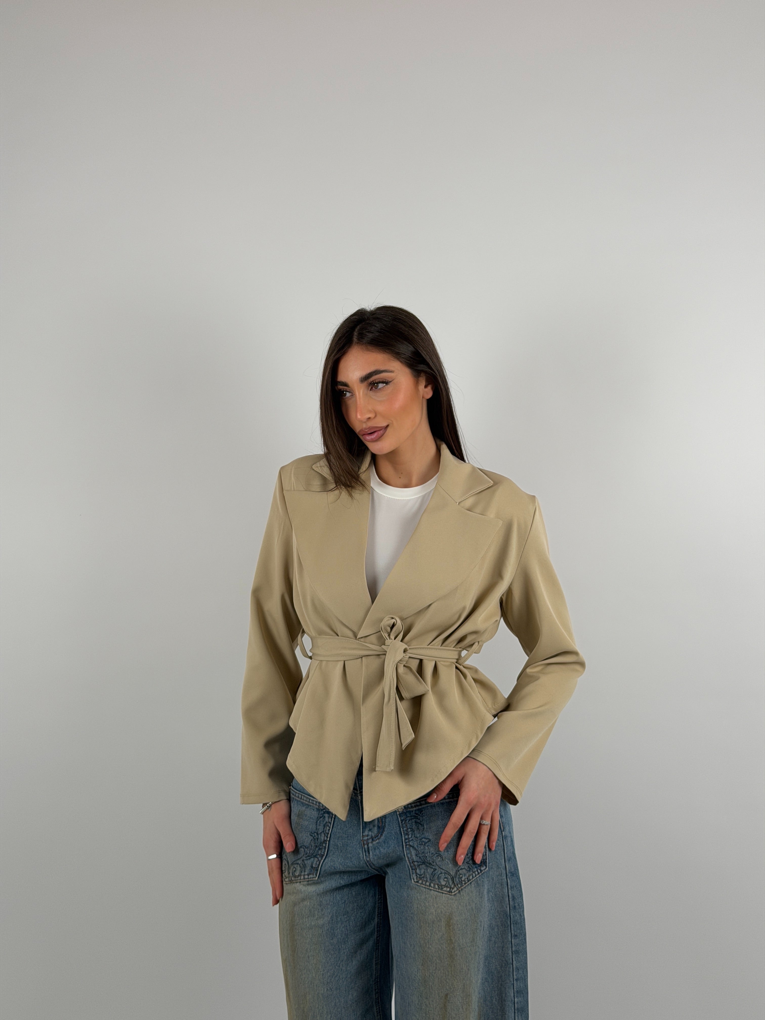 Giacca in cotone, cintura in vita