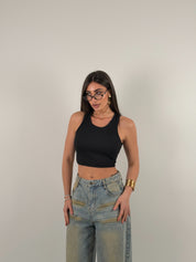 Top basic crop a costine