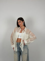 Camicia semivelata oversize