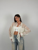 Camicia semivelata oversize