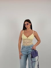 Body in merletto con bretelle regolabili