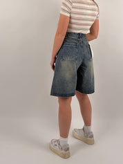 Jorts in denim sabbiato