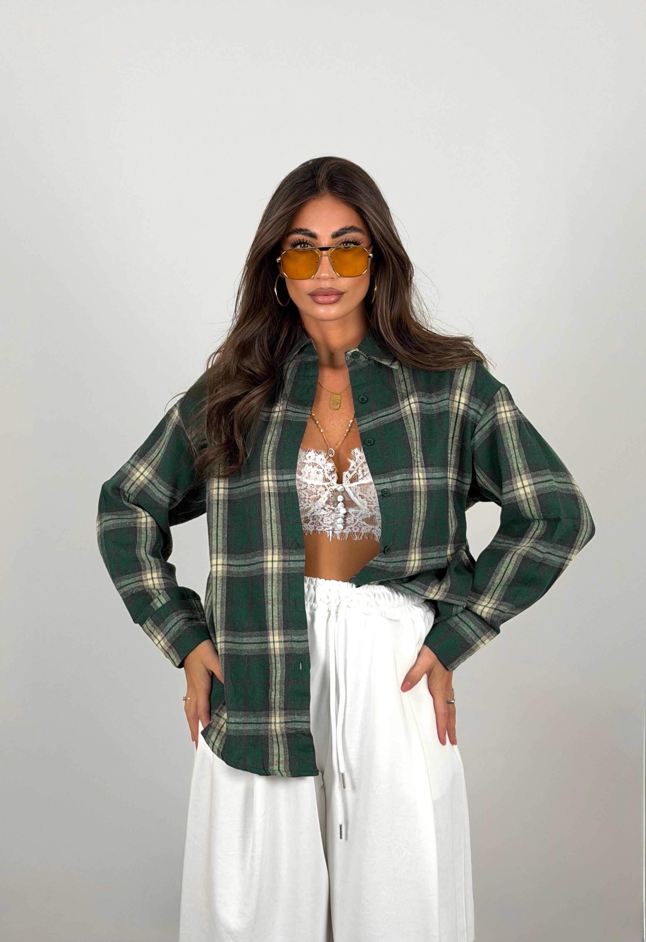 Camicia a quadri over size
