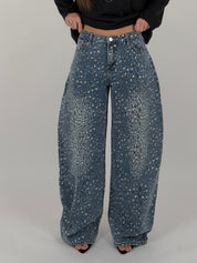 Jeans ballon maculato