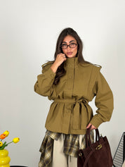 Giacca trench con cintura in vita