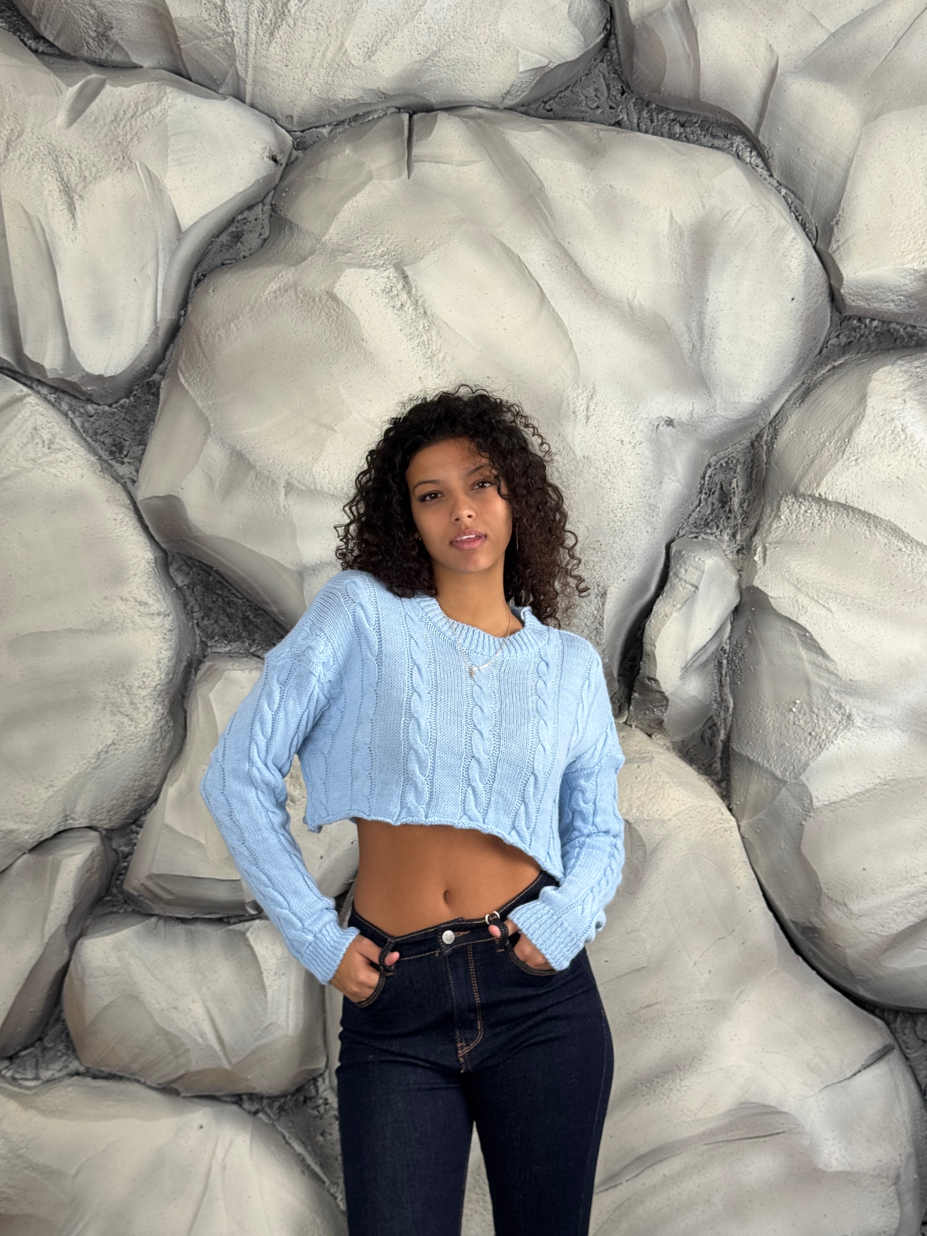 Maglione trecce crop