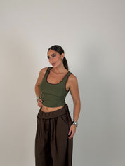 Top bicolor con laccetti