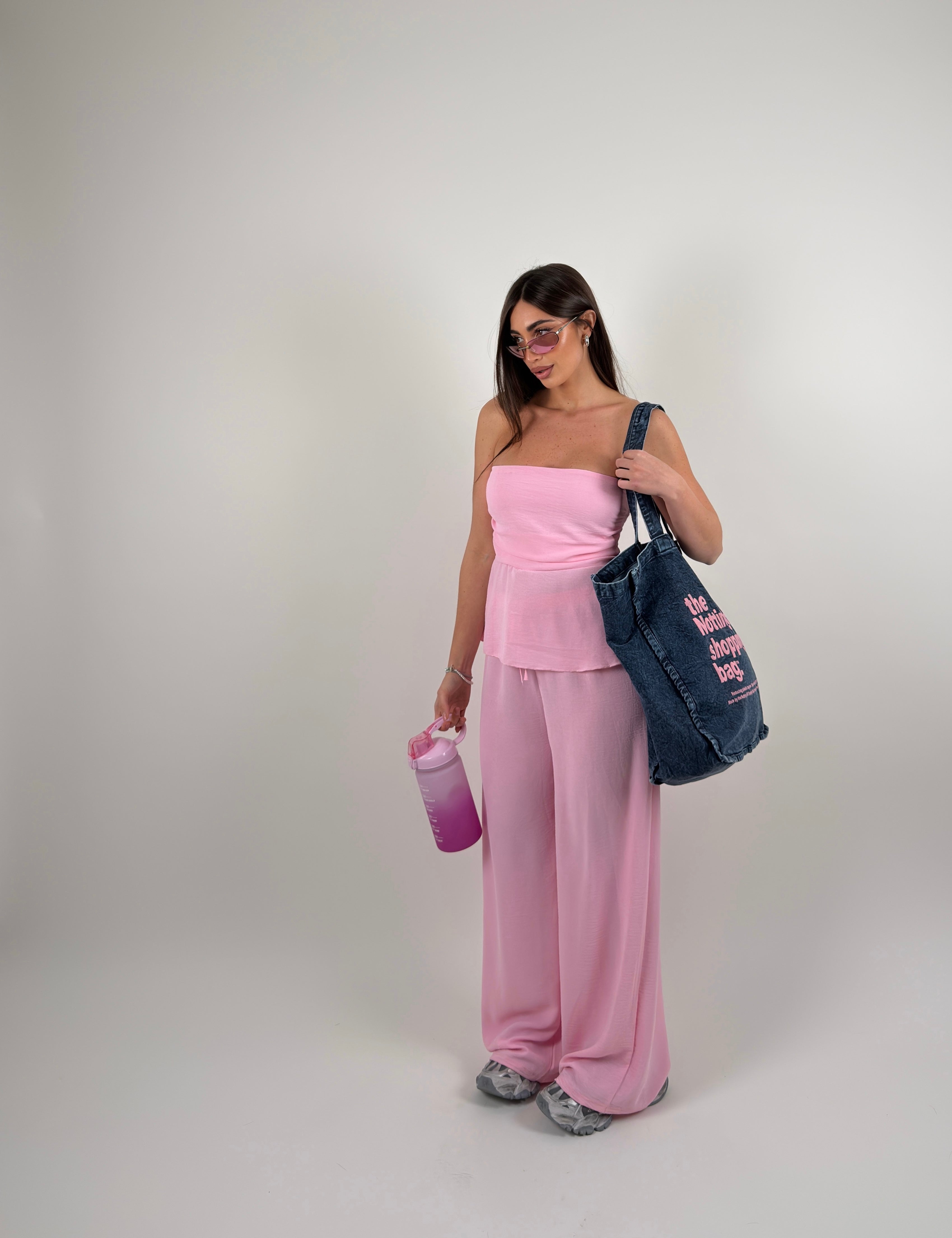 Completo top fascia e pantalone palazzo