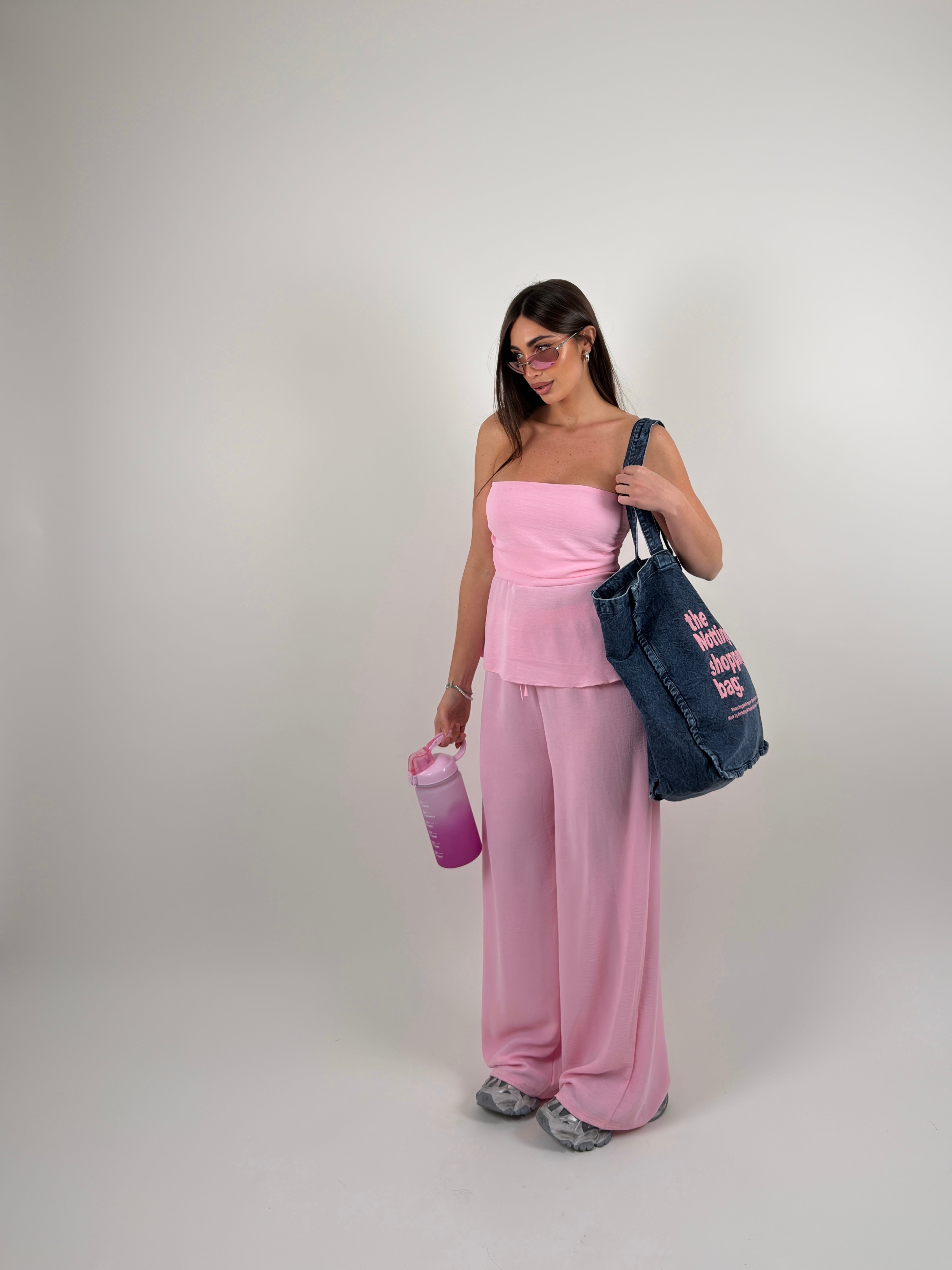 Completo top fascia e pantalone palazzo
