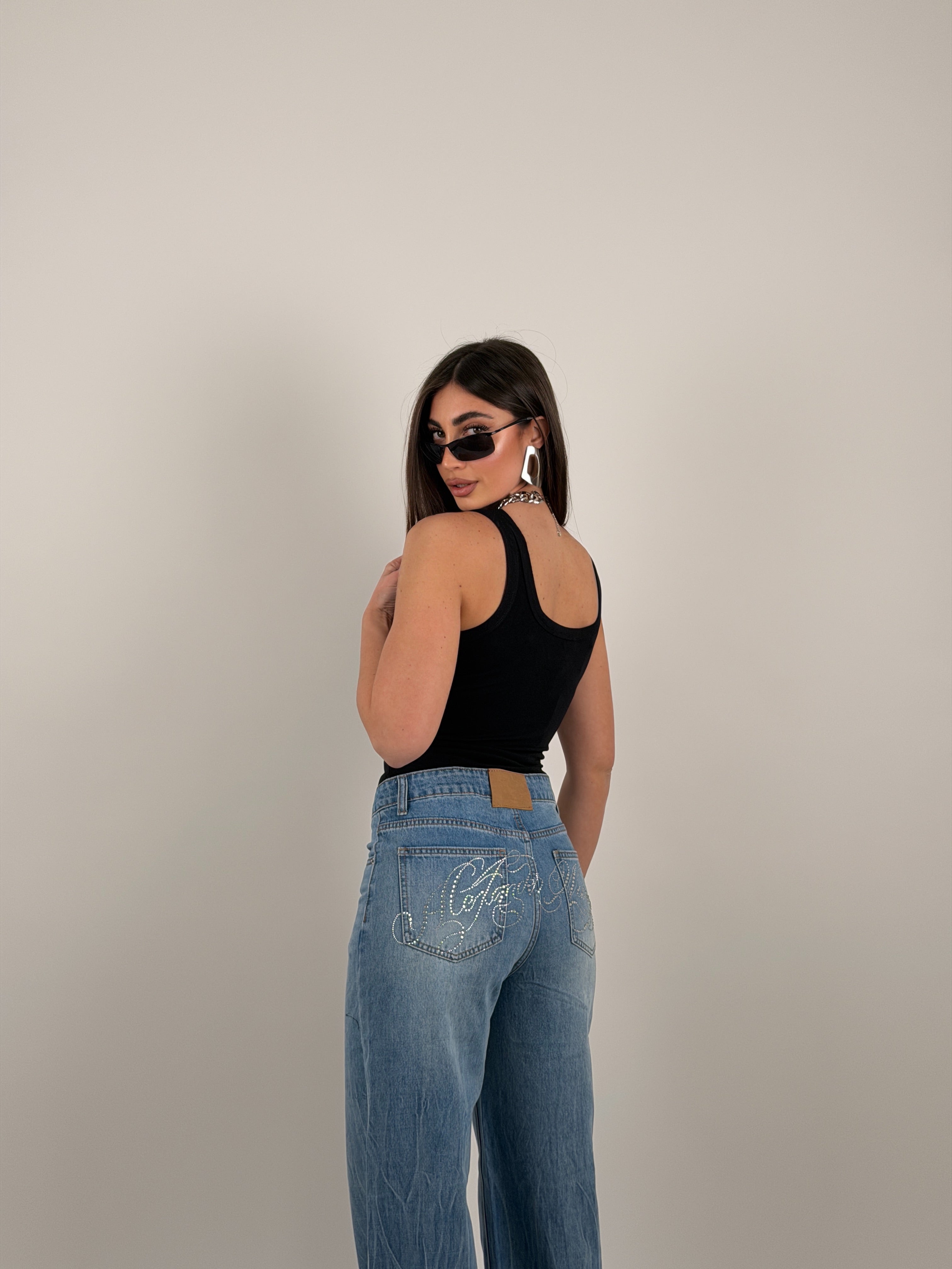 Top giro manica scollo tondo by lumina