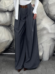 Pantalone con cintura in ecopelle