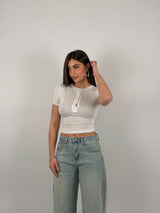 Maglia semivelata con bottoncini