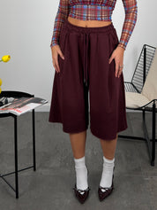 Jorts in felpa garzato