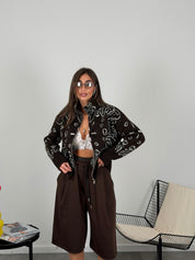 Maglione bandana con zip