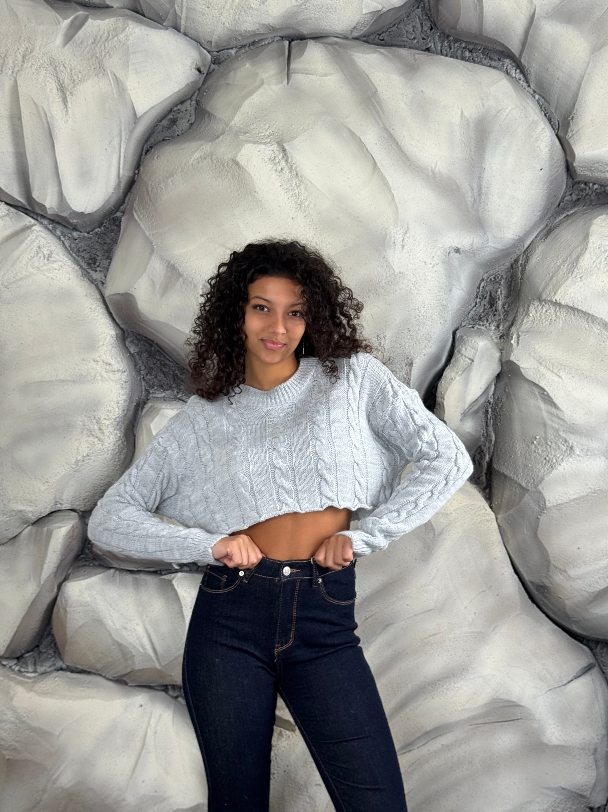 Maglione trecce crop