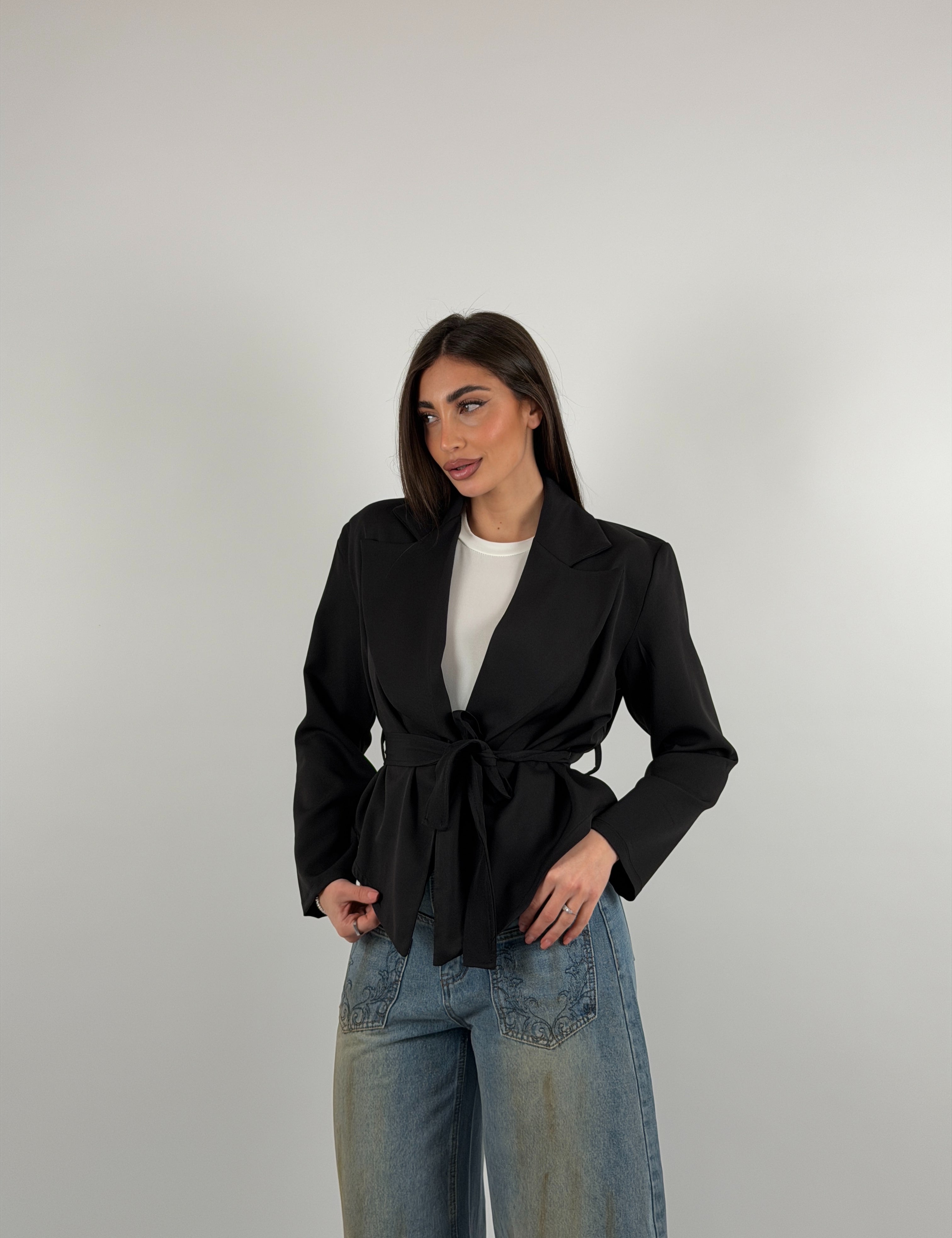 Giacca in cotone, cintura in vita