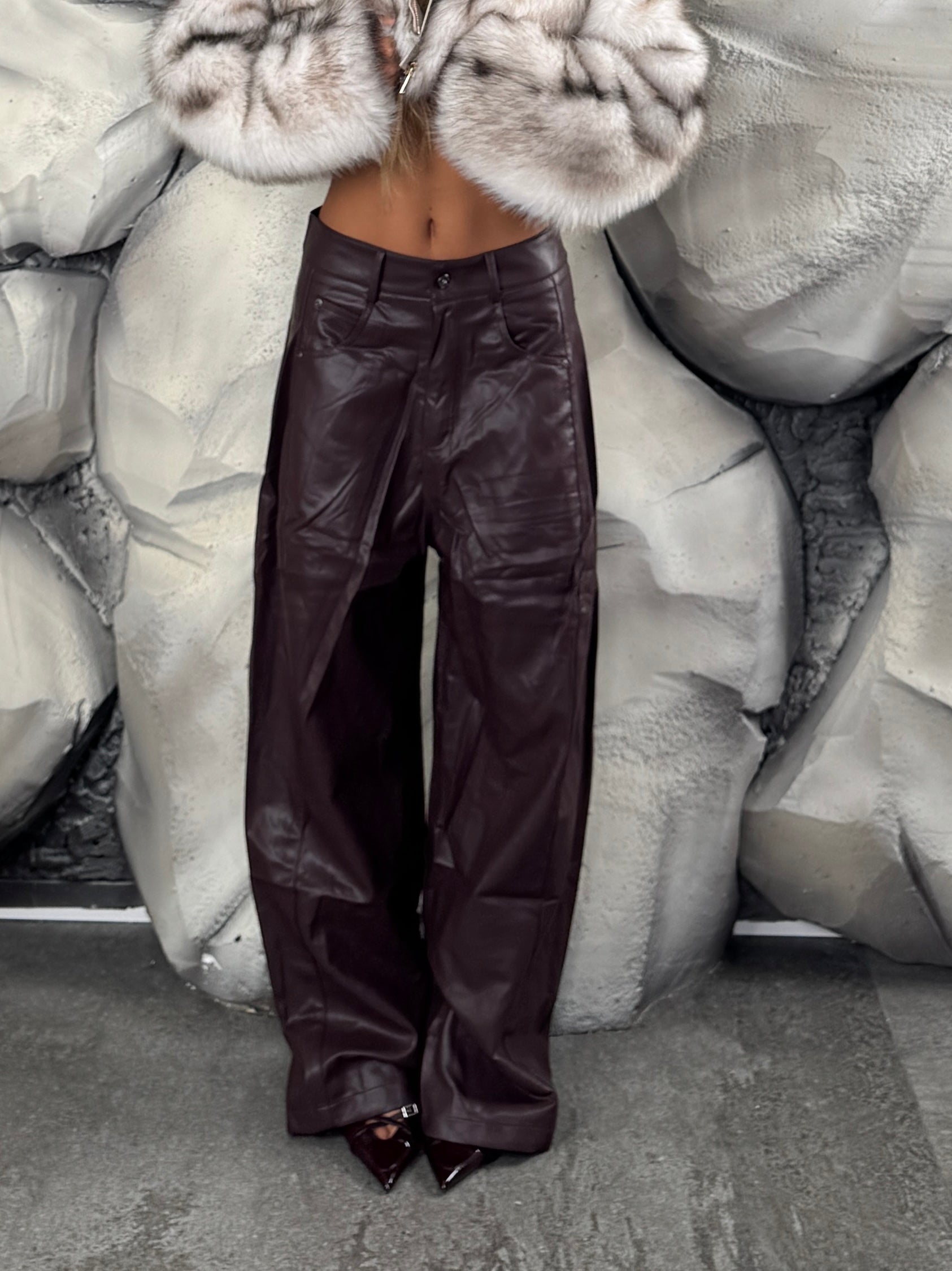 Pantalone ecopelle ballon