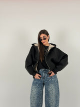 Felpa/Giacca oversize con chiusura lampo