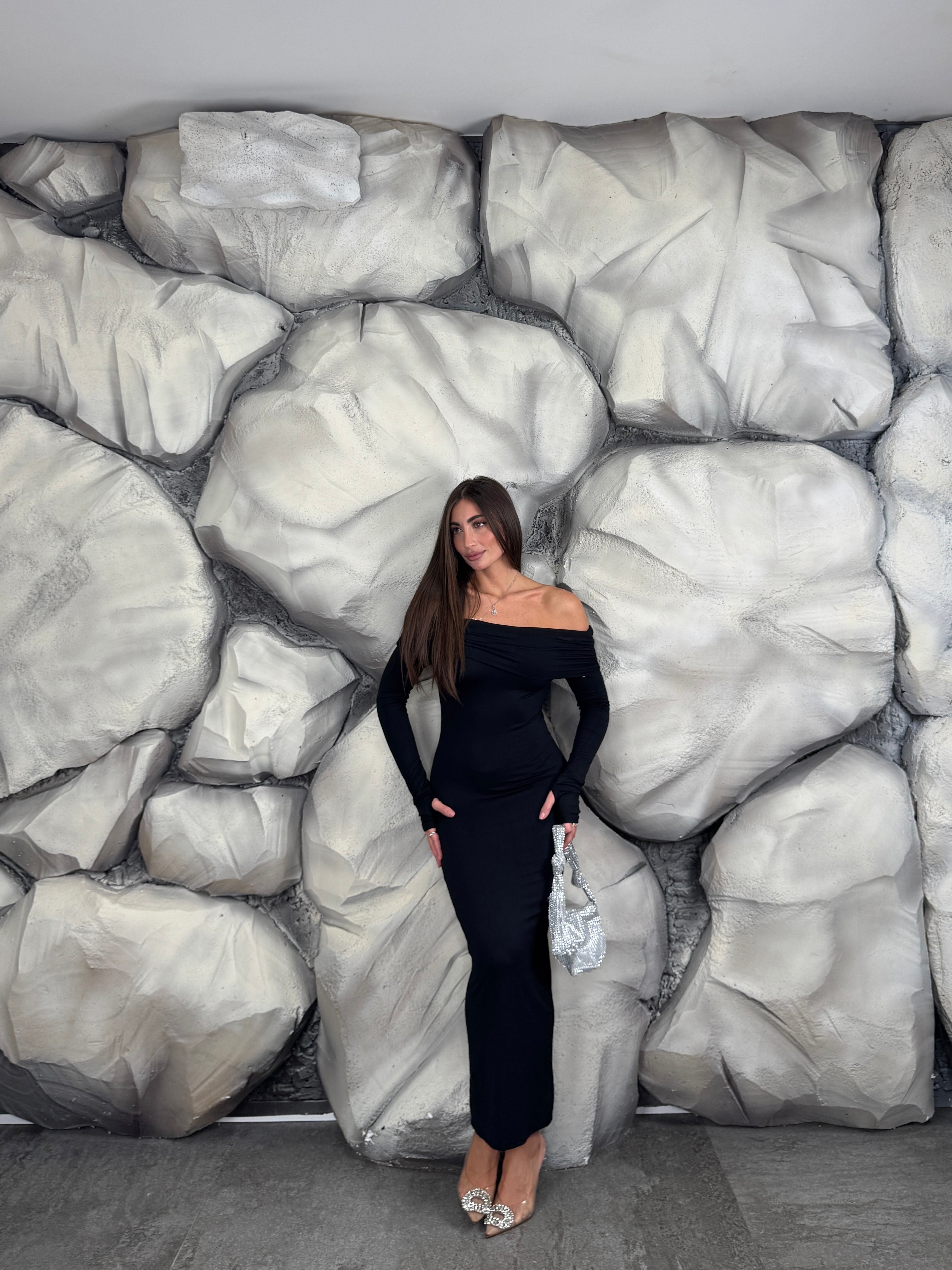 Vestito scollo a barca