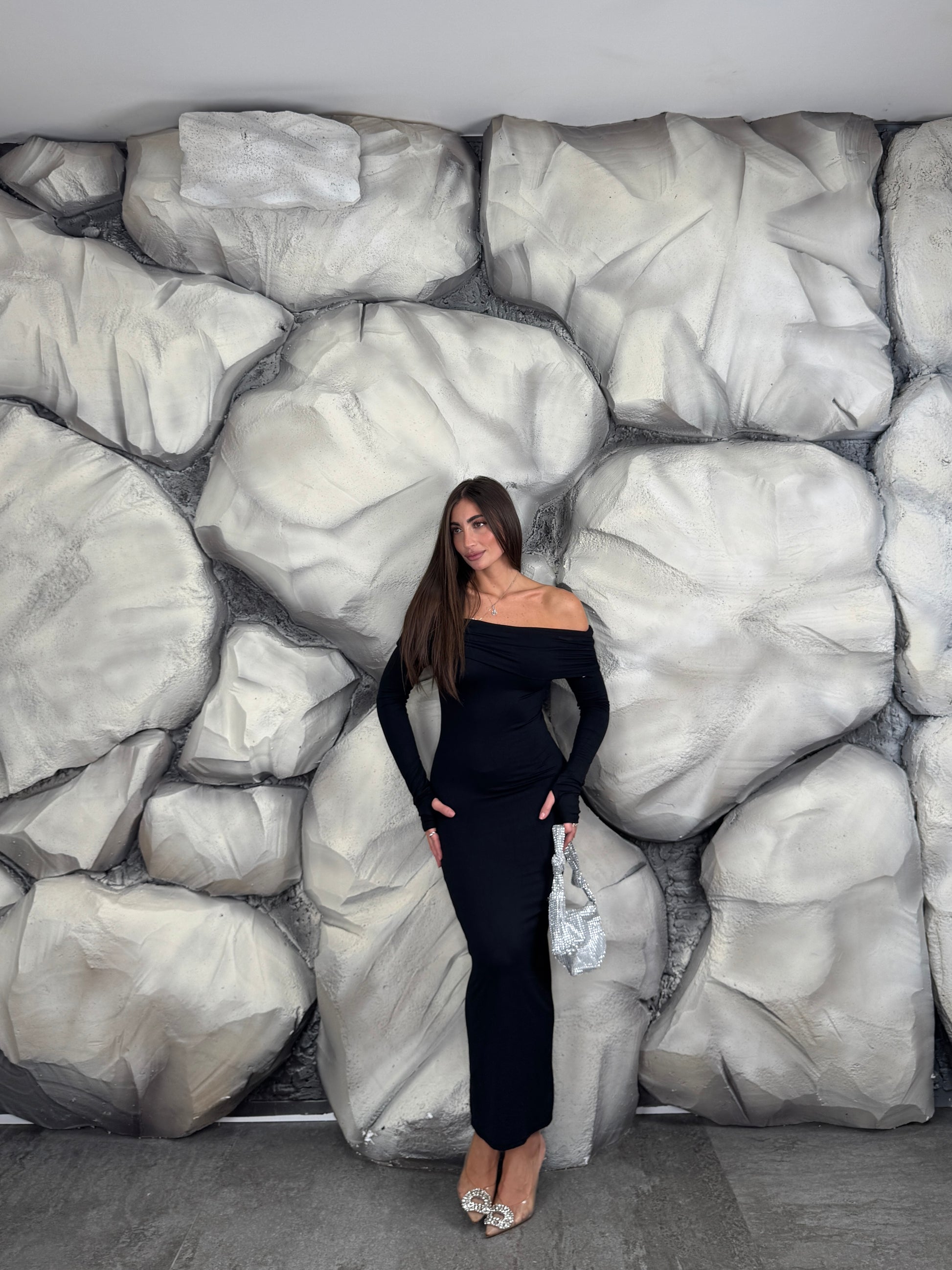 Vestito scollo a barca