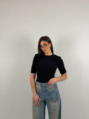 Body con spalline e girocollo