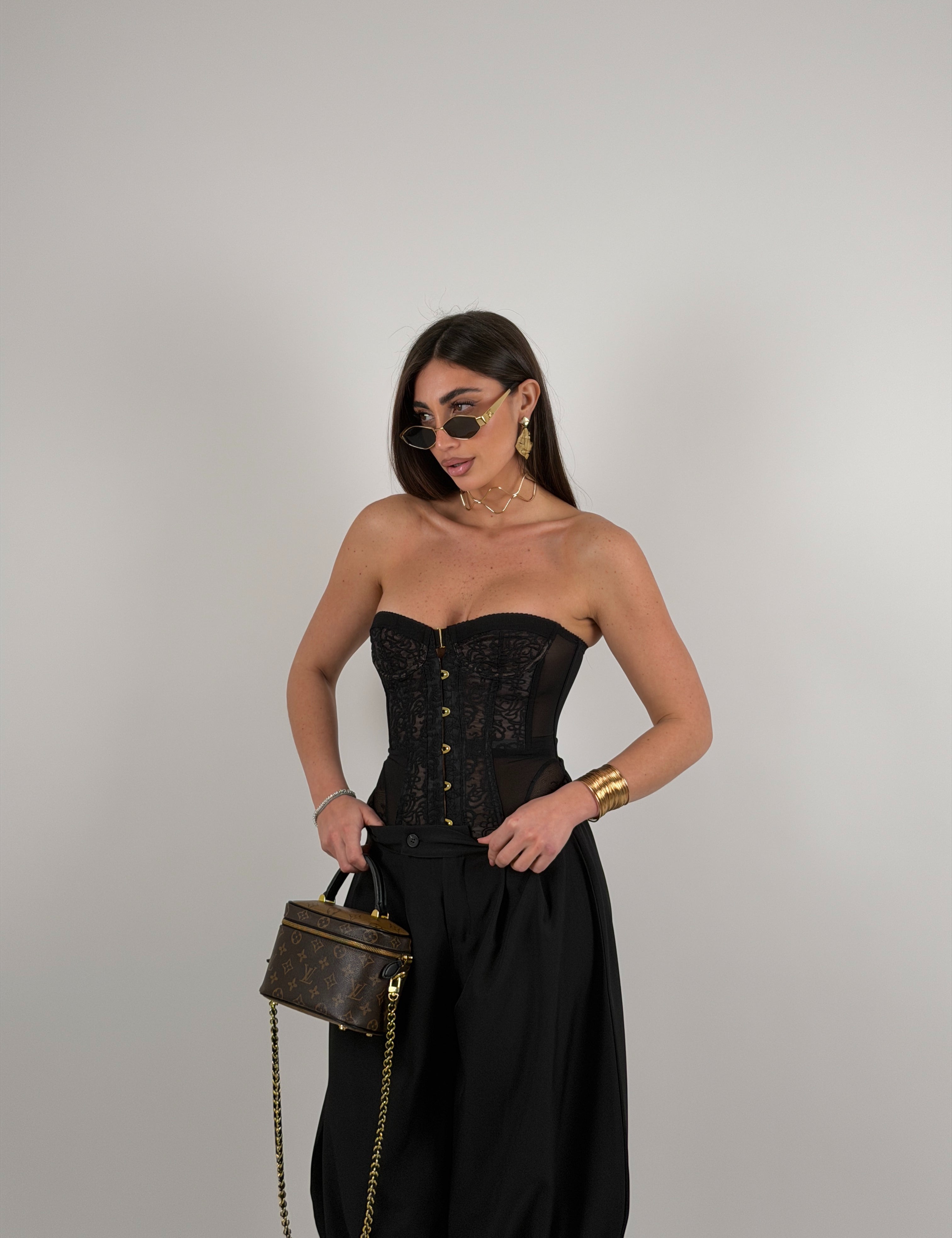 Corpetto modellante merletto