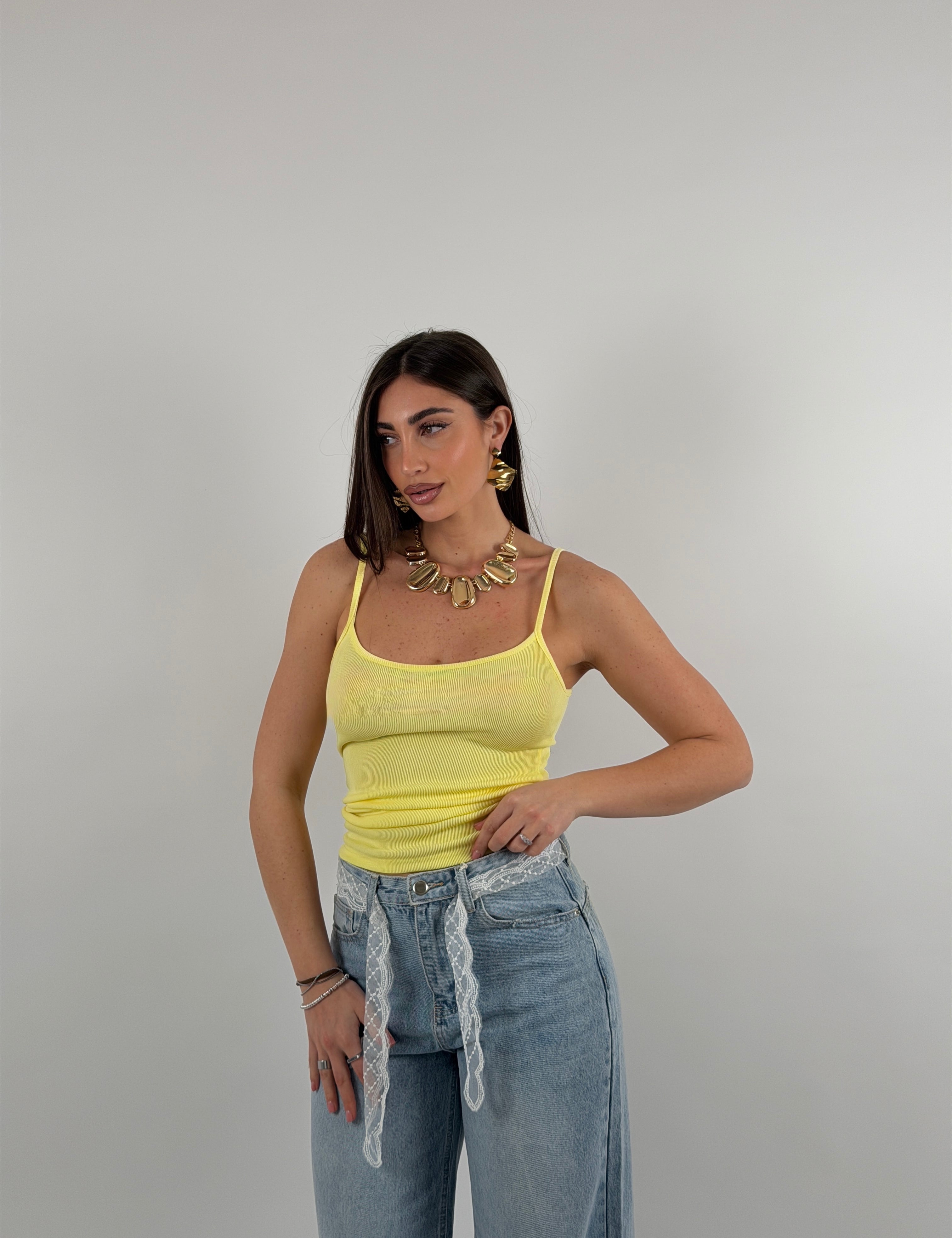 Top cotone a costine