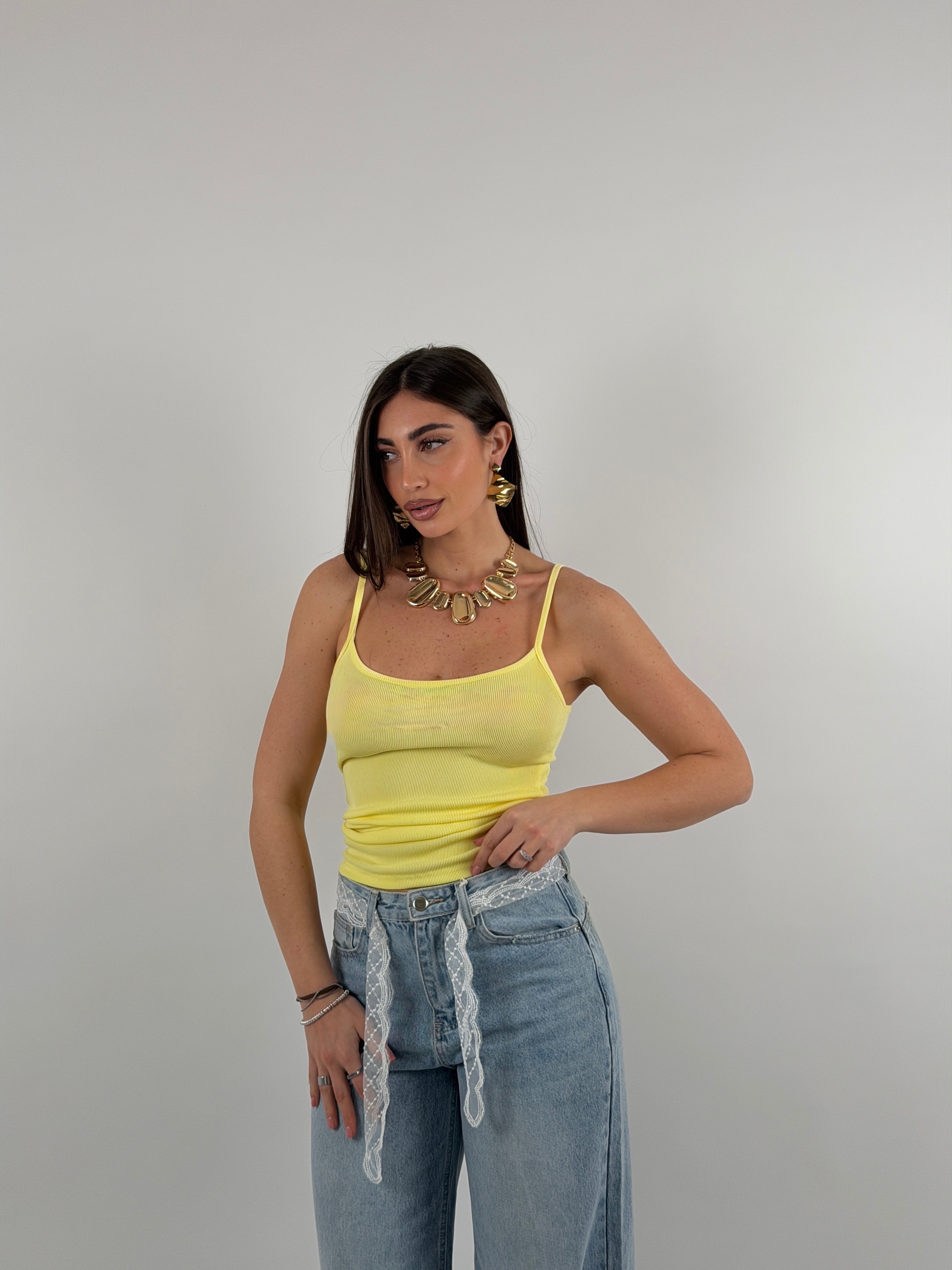 Top cotone a costine