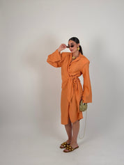 Vestito midi portafoglio semplice