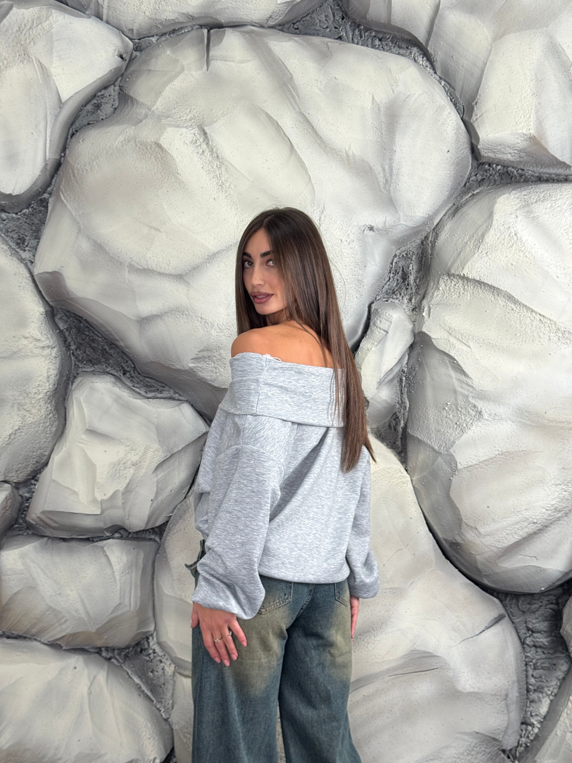 Felpa scollo a barca