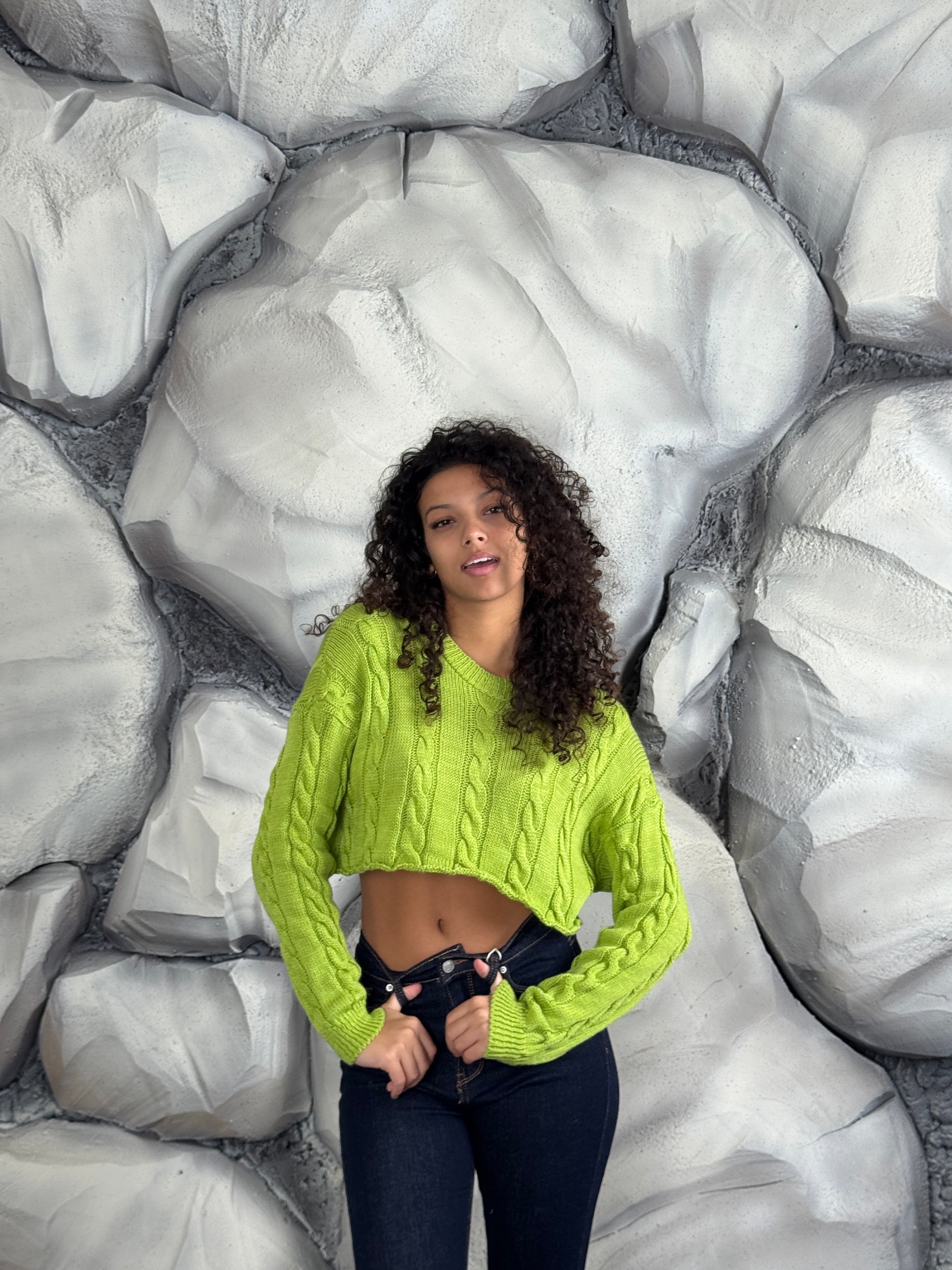 Maglione trecce crop