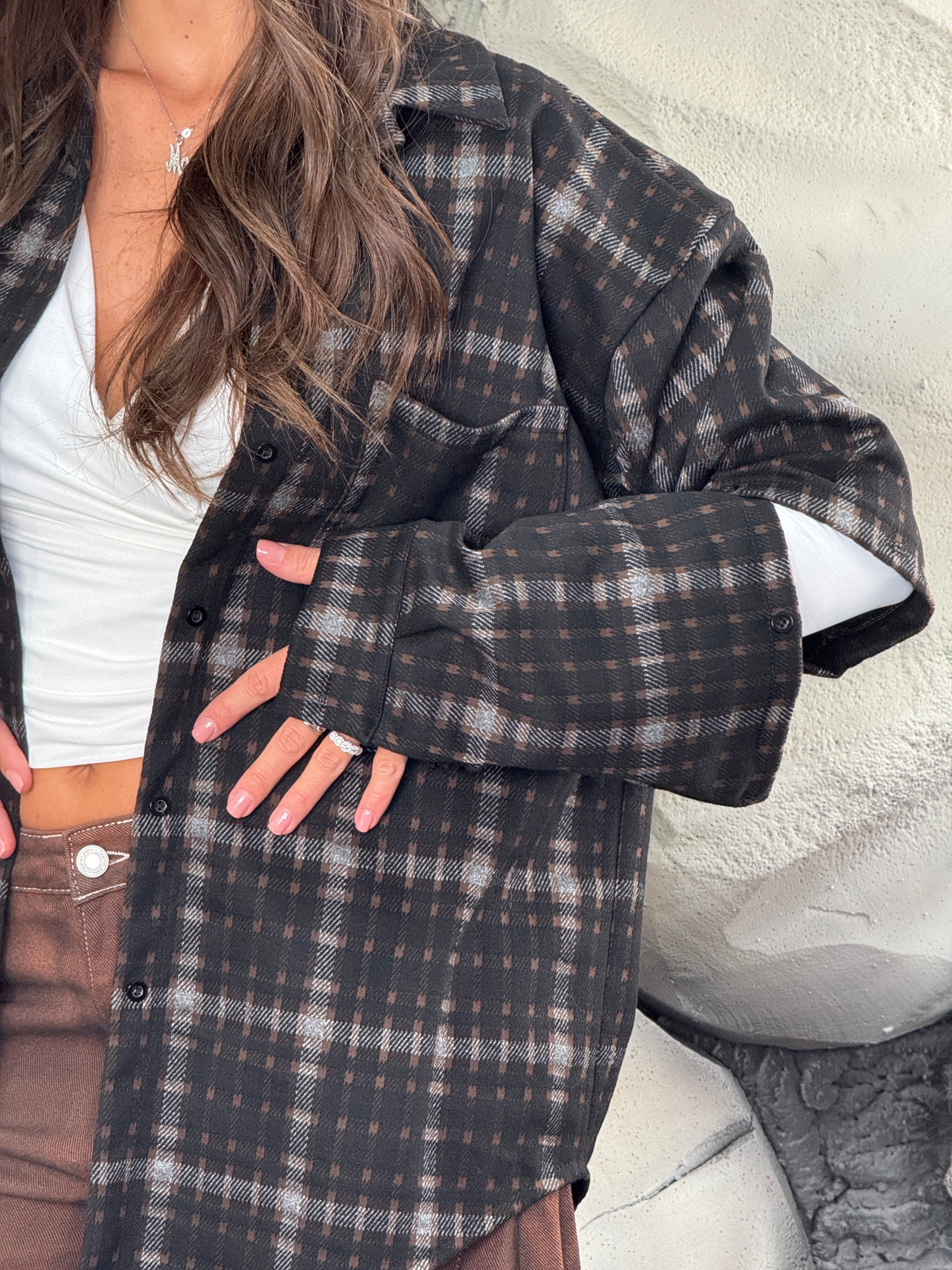 Camicia quadri manica staccata