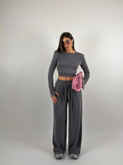 Completo in maglia a costine