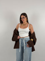 Top cotone a costine