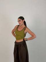 Top bicolor con laccetti