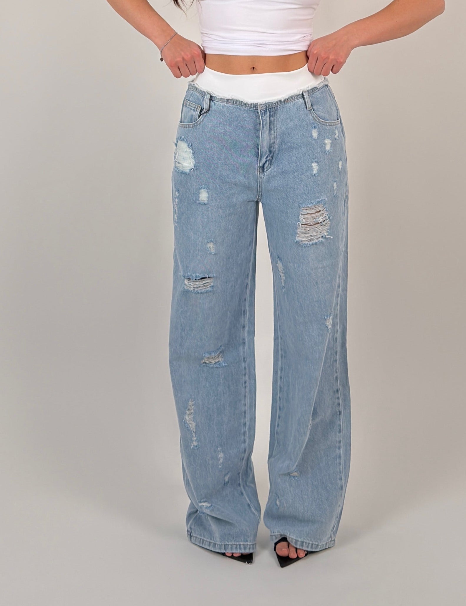 Jeans elastico in vita