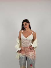 Body in merletto con bretelle regolabili