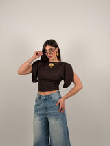 Maglia con mezza manica aperta in lycra