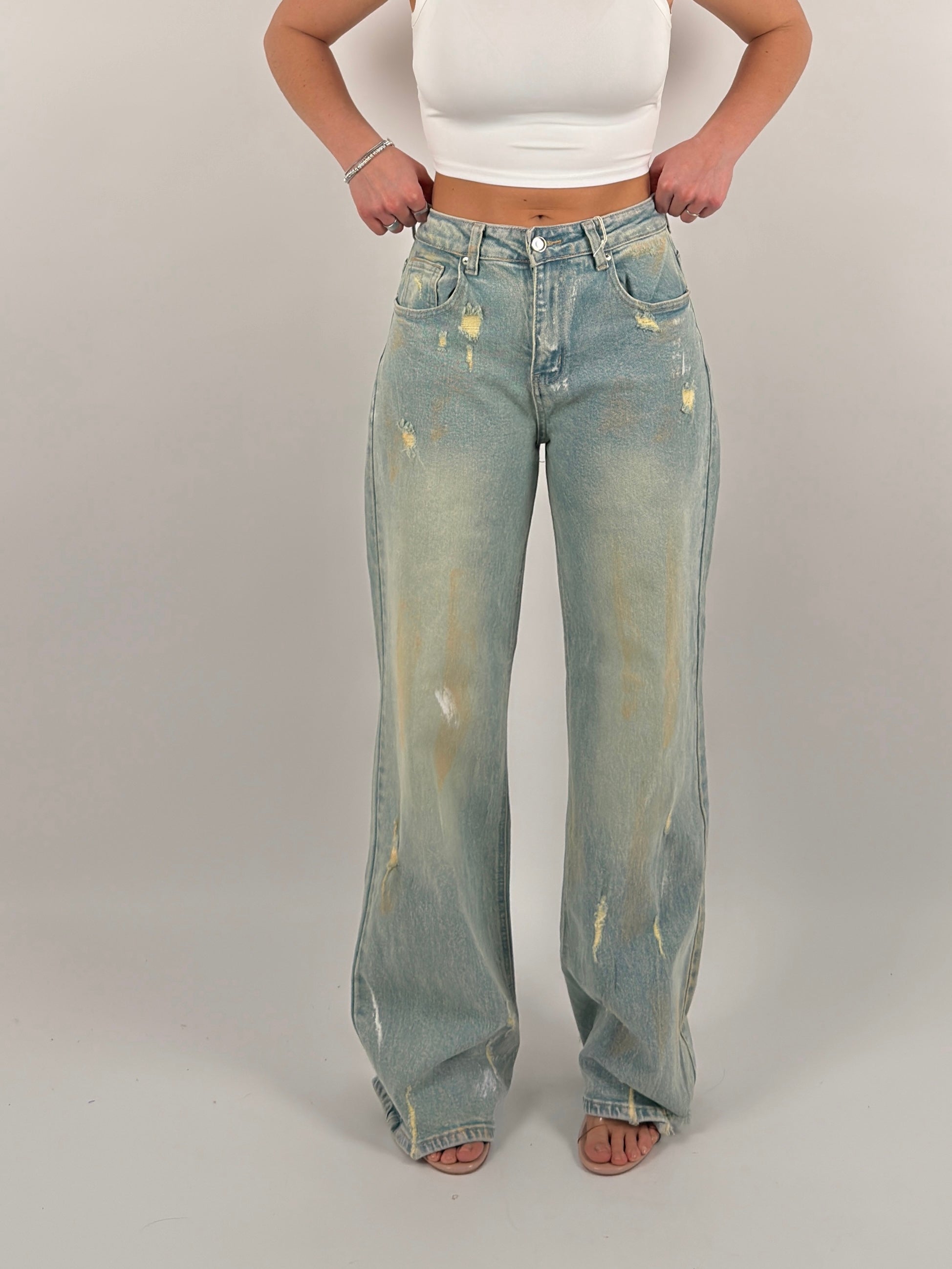 Jeans ballon sabbiato