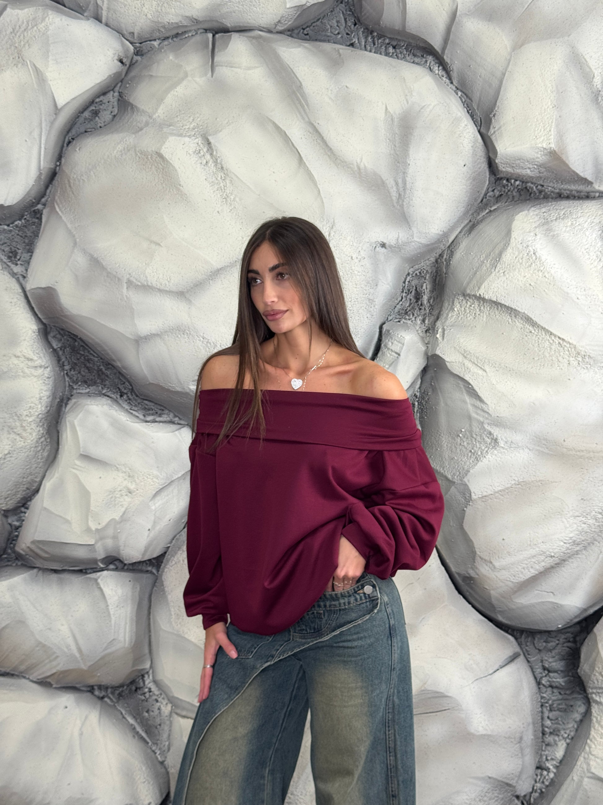 Felpa scollo a barca