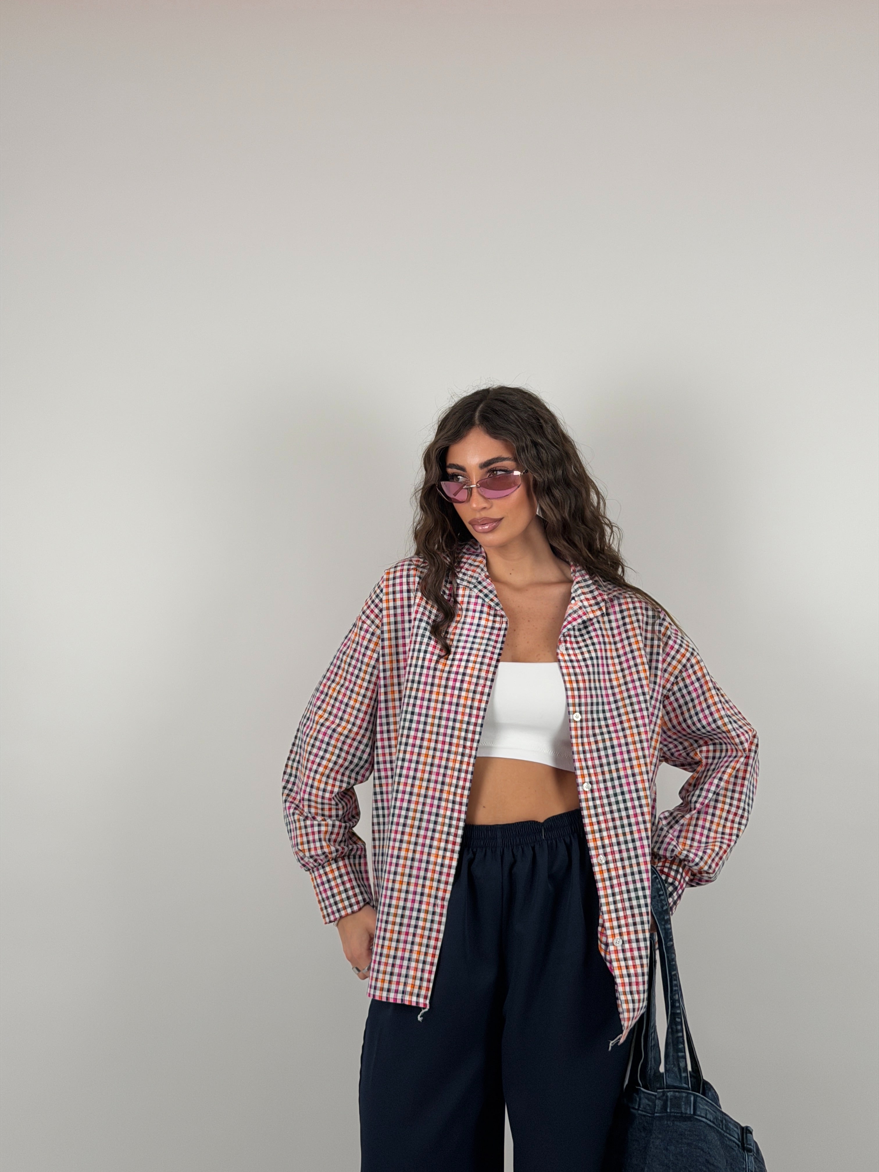 Lucky Brand Camicia Donna A Quadri | Cotone Morbido, Colletto Largo, Bordi Grezzi | Maniche Lunghe, Tasche