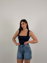 Body giromanica scollo quadrato