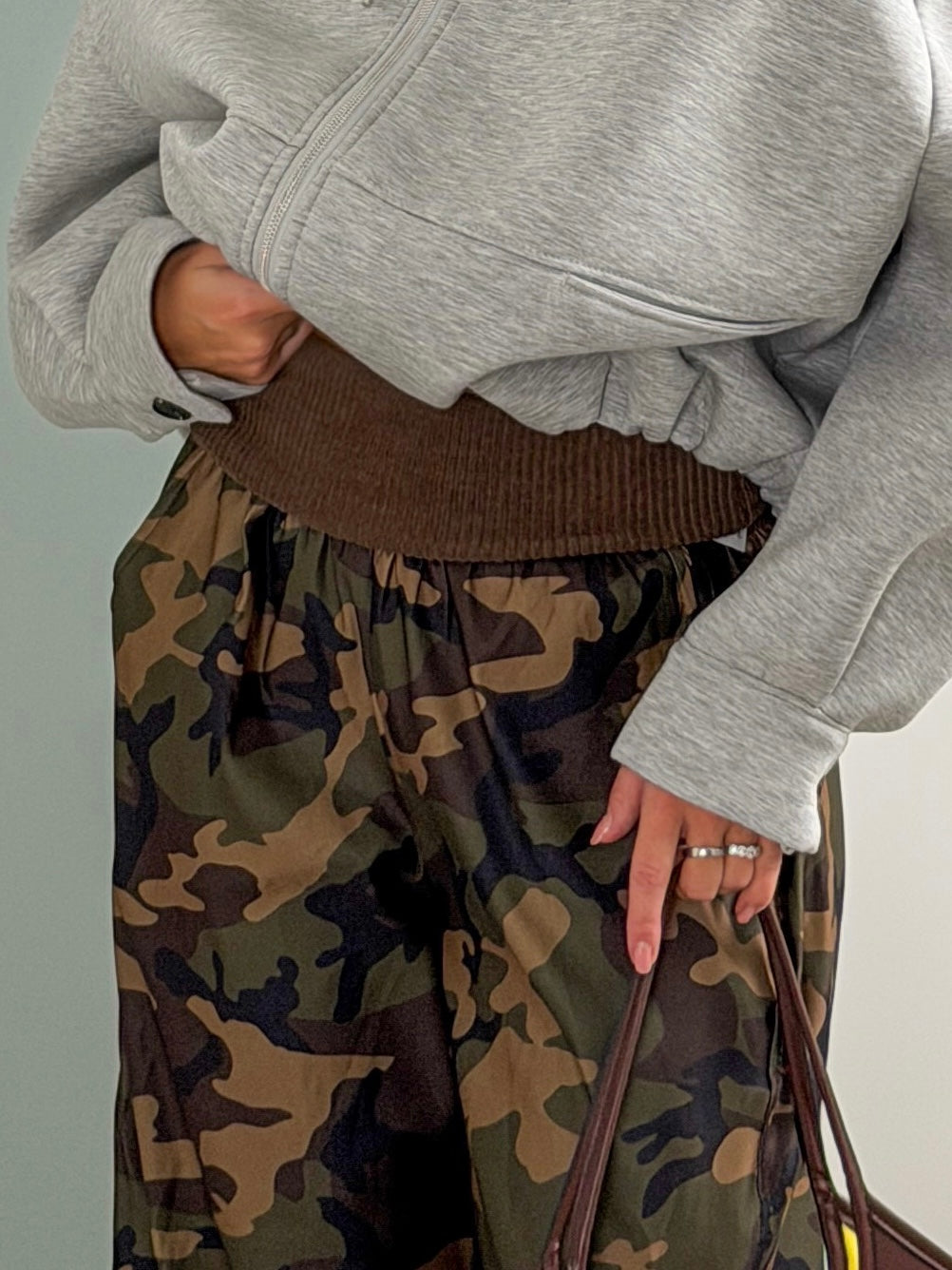 Pantalone risvolto mimetico