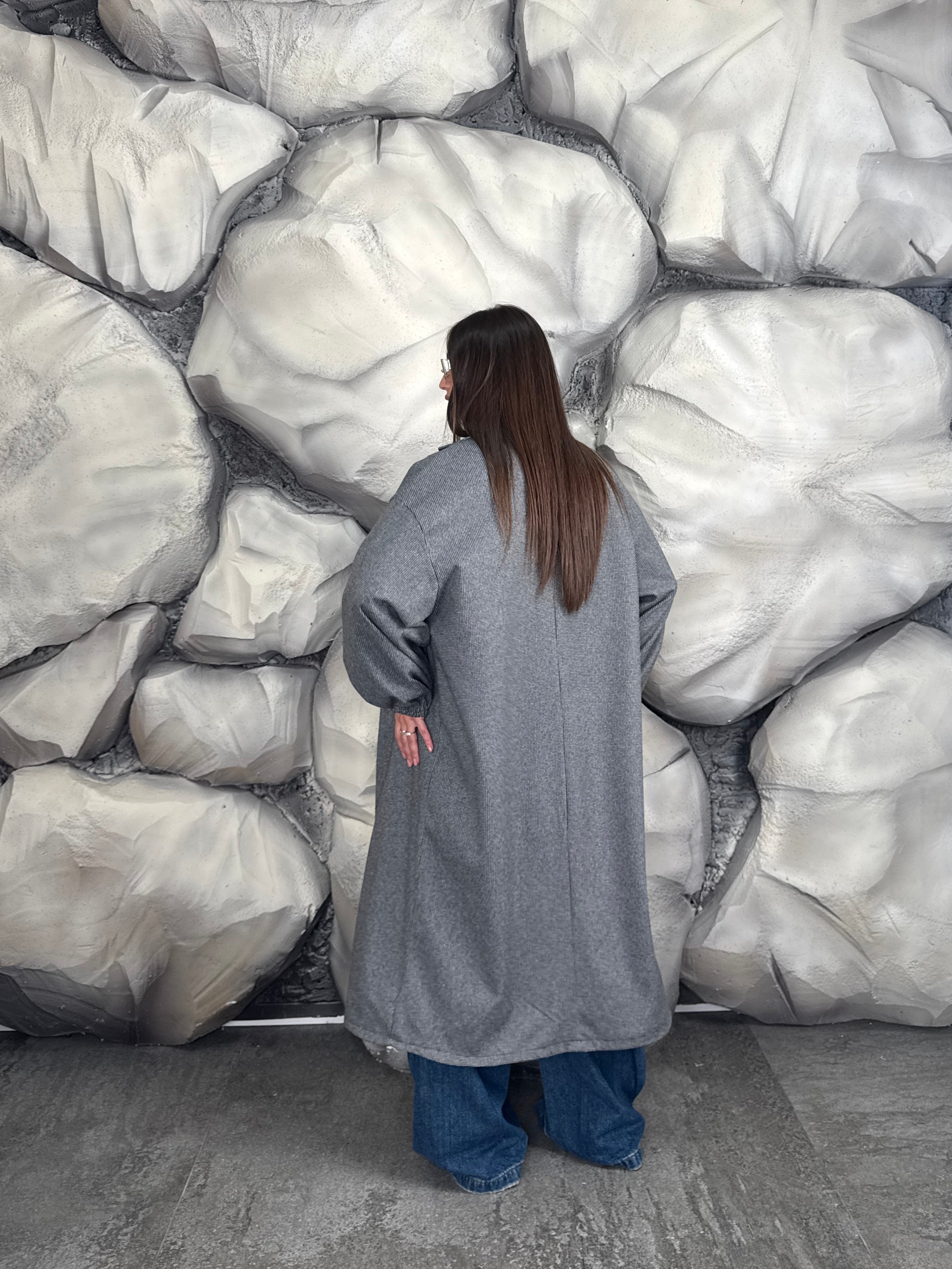 Cappotto pied poule over size