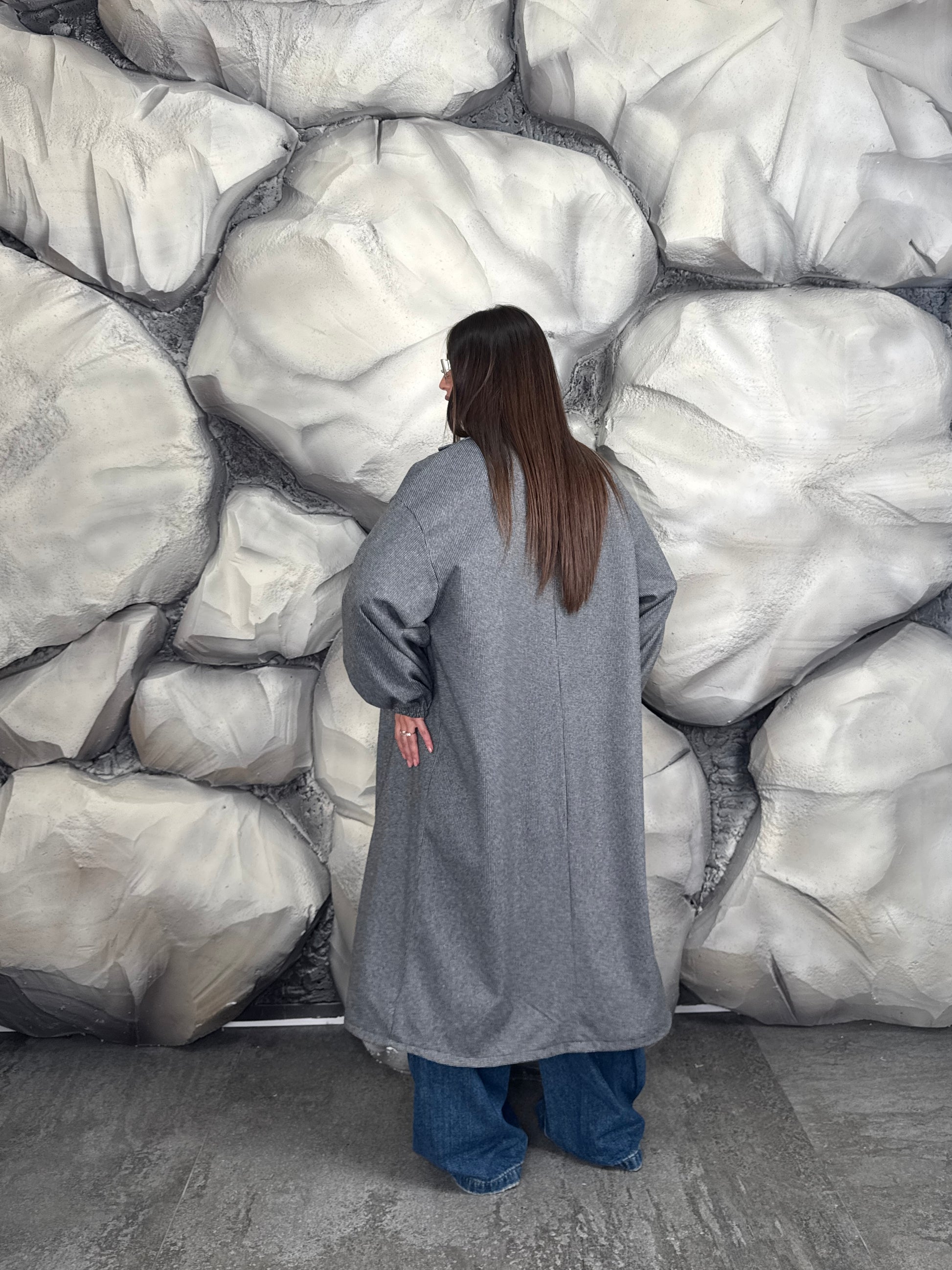 Cappotto pied poule over size